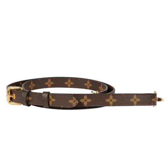 Louis Vuitton Crossbody Shoulder Bag Strap LV Logo Monogram Canvas Brown Gold - Picture 1 of 8